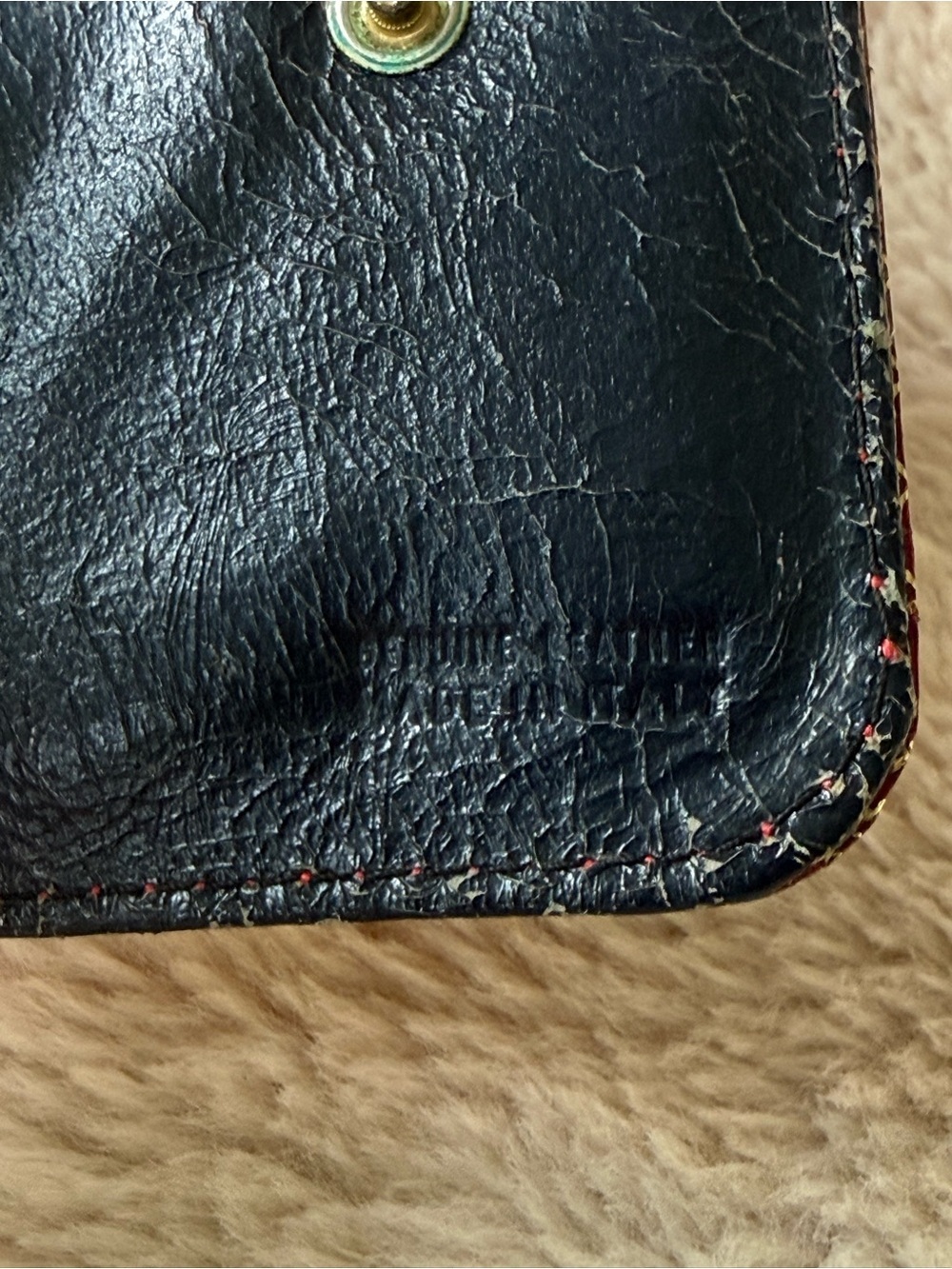 Vintage Florentine Leather Coin Purse Gold Gilt Wallet Made In Italy 1970s - Picture 6 of 8